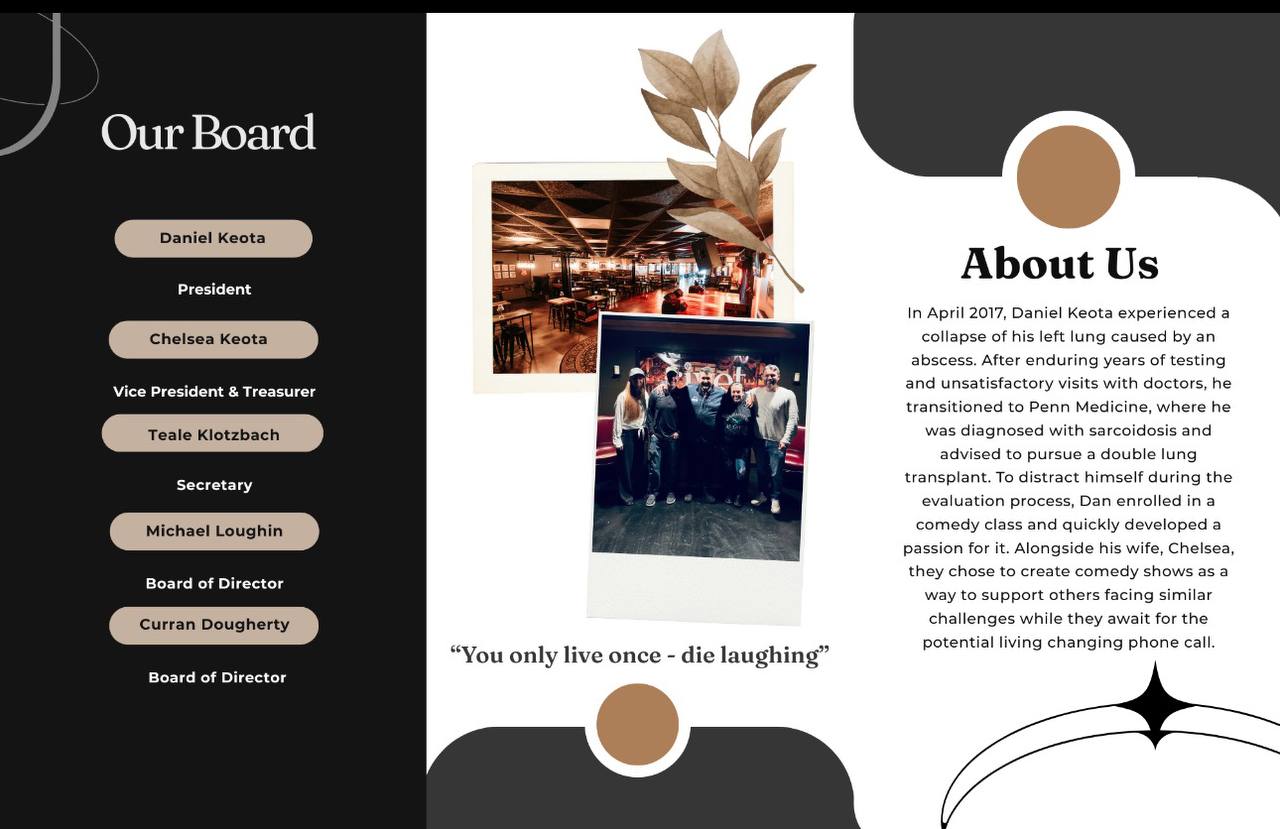 Die Laughing Inc About Us Flyer Continued